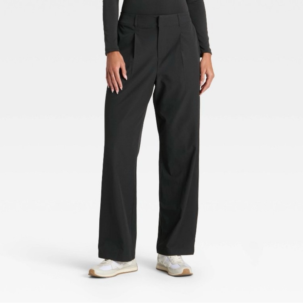 ALL IN MOTION Women's Black Wide-Leg Pants.